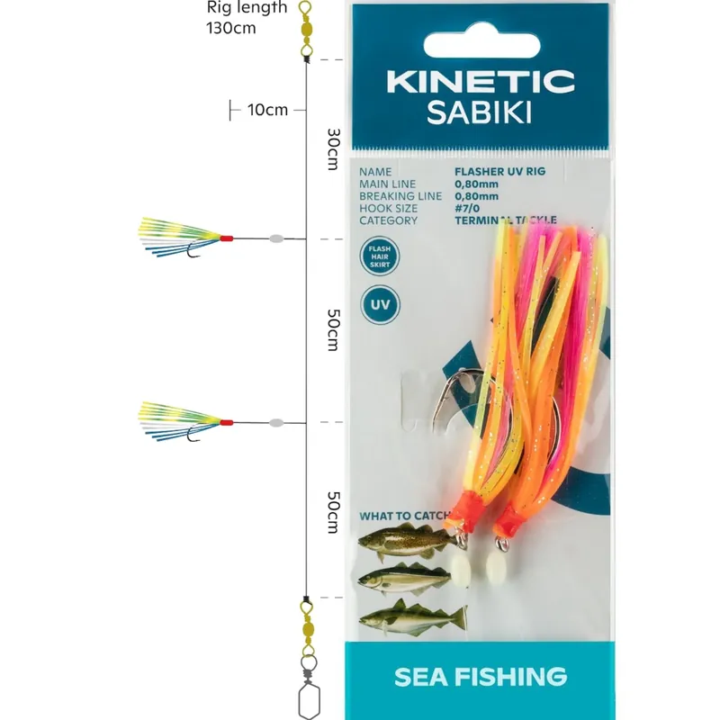 Kinetic Sabiki Flasher UV - Meeresvorfach Neue Ware