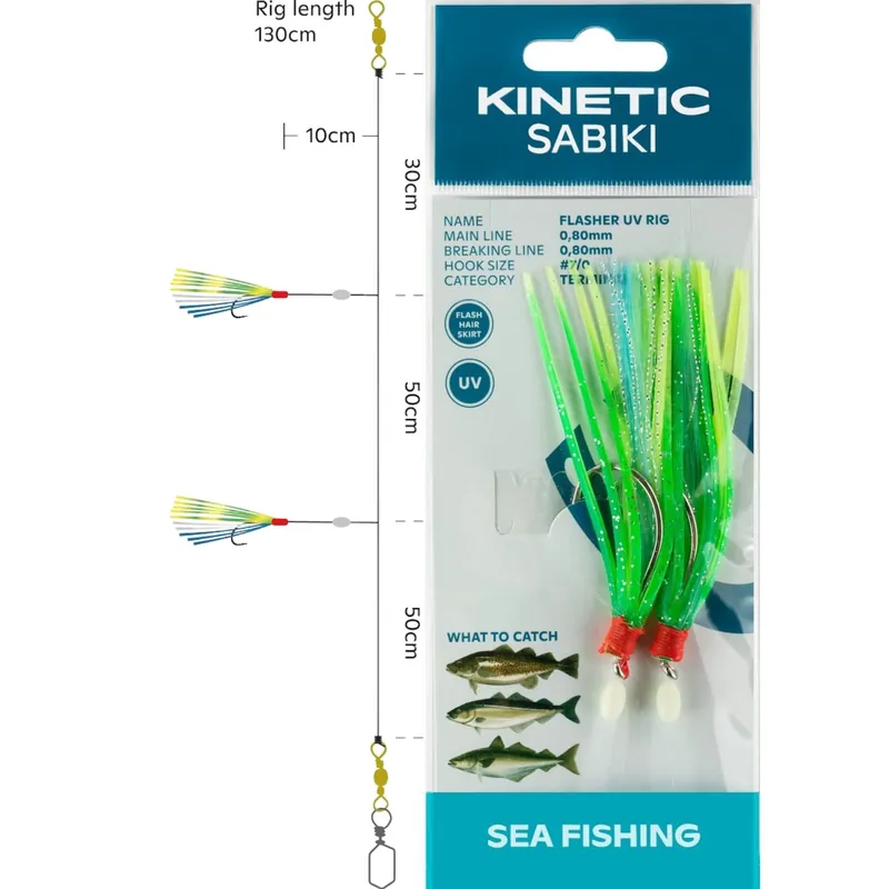 Kinetic Sabiki Flasher UV - Meeresvorfach Preisknaller
