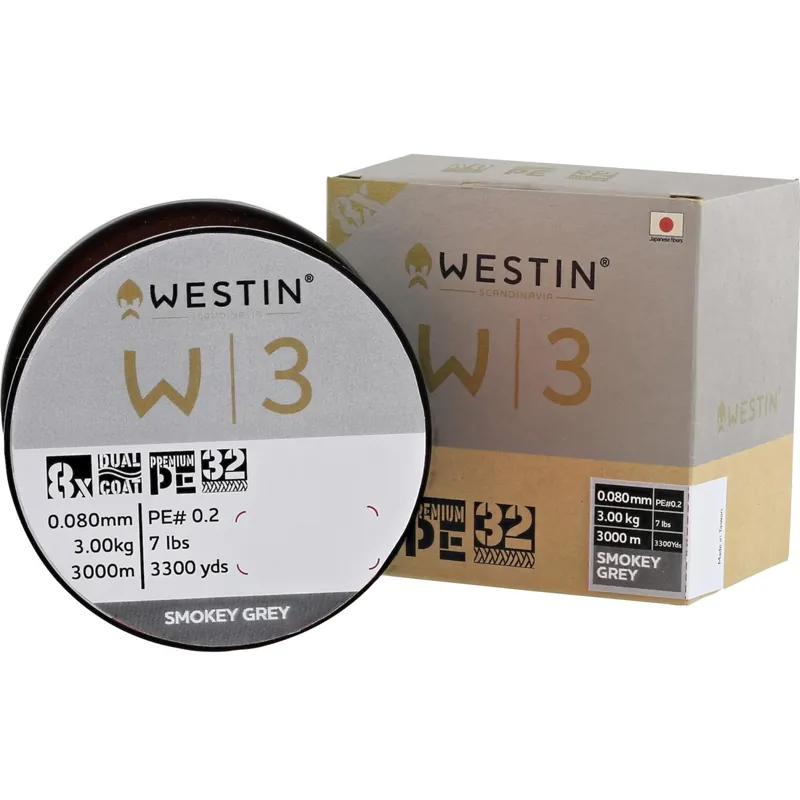 Super-Preis Westin W3 8 Braid Smokey Grey - Geflochtene Schnur Durchmesser: 0,08mm - 3kg