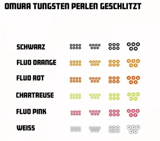 Omura Tungsten Perle geschlitzt Ø 2,8mm chartreuse Markenware
