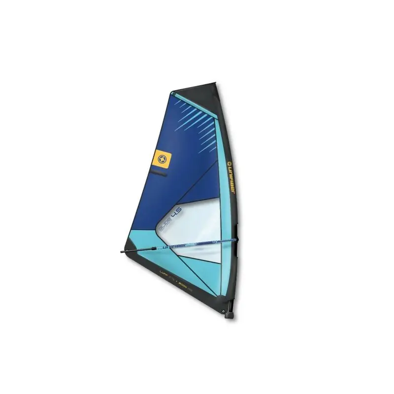 Heißes Angebot Unifiber Glide Windsup Complete Rig 5,5 m2 Dark Blue/Mint