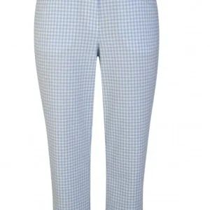 Adelina Hose Caprihose hellblau-weiss kariert Seersucker Abverkauf